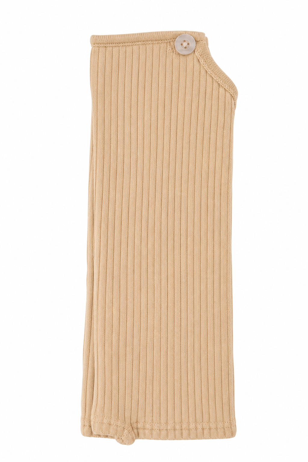 Butterfly Short Cotton Ribbed Overall (Style 1447) - beige