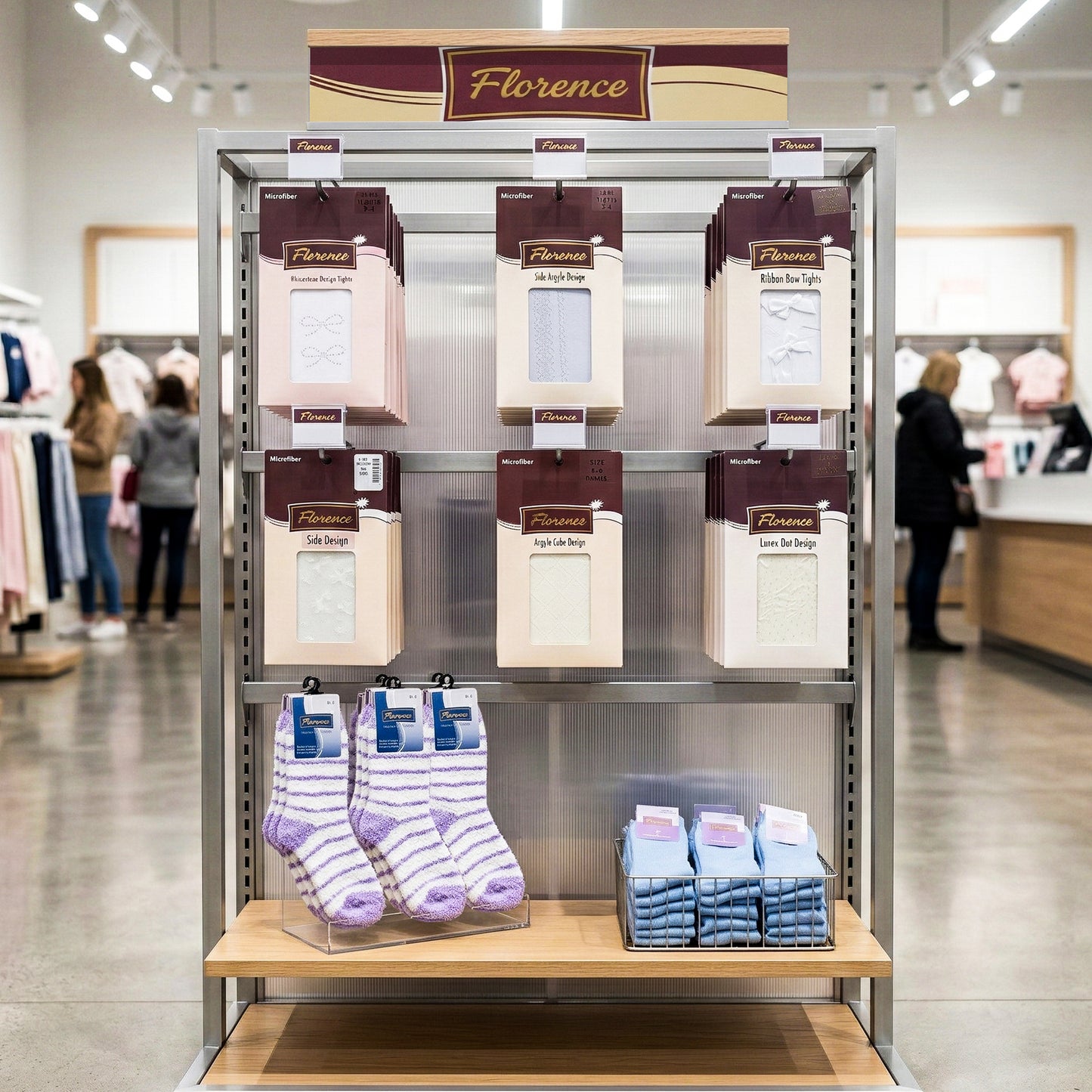 Girls Sheer Pattern Tights – Side Argyle Design