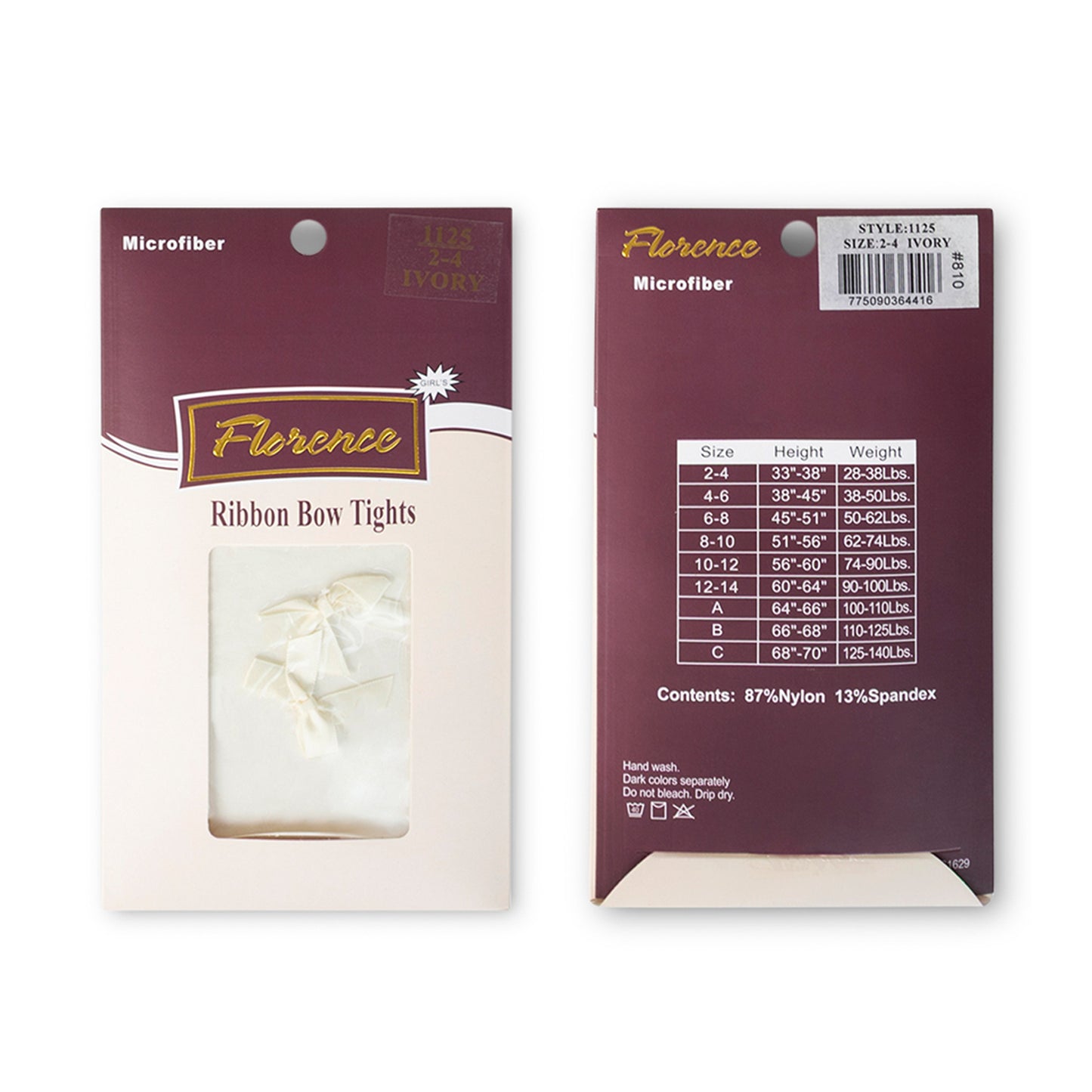Florence Girls Pattern Tights – Ribbon Bow (Style 1125)