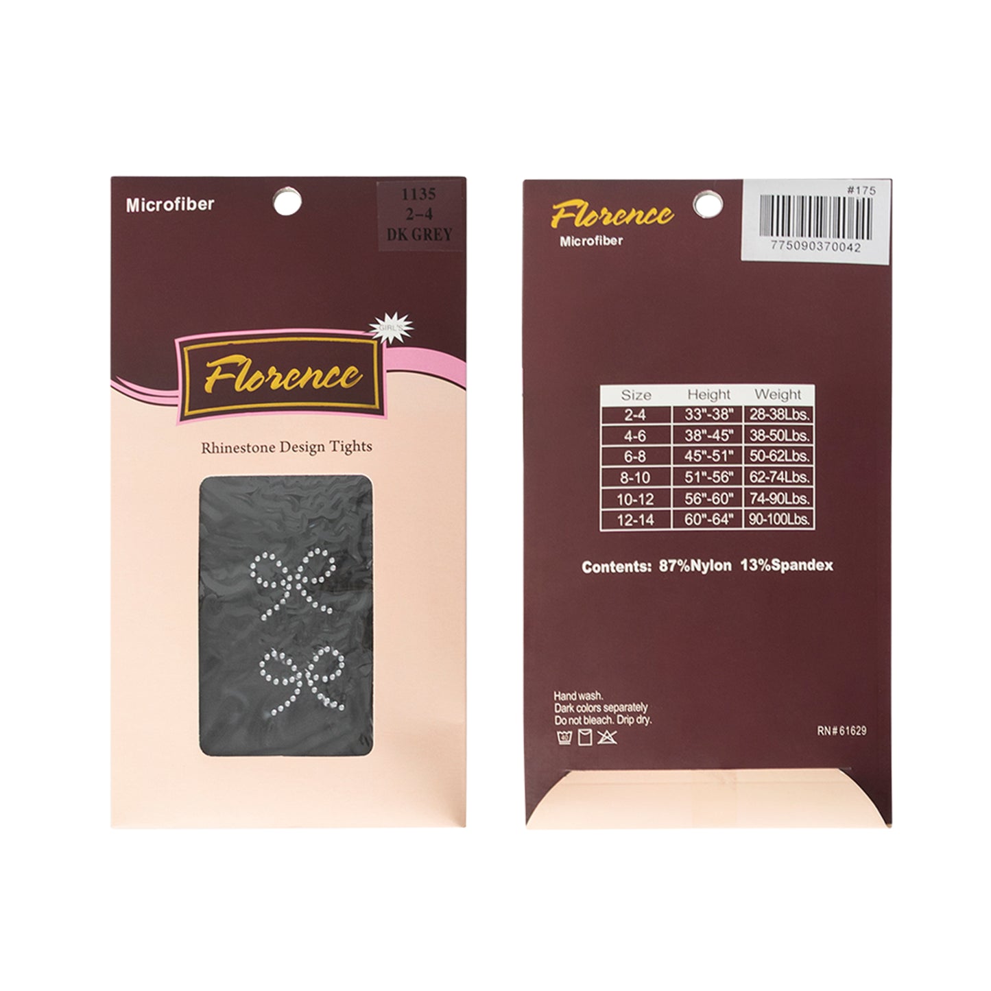 Florence Girls Pattern Tights – Rhinestone (Style 1135)
