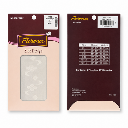 Florence Girls Pattern Tights – Side Pattern (Style 1166)