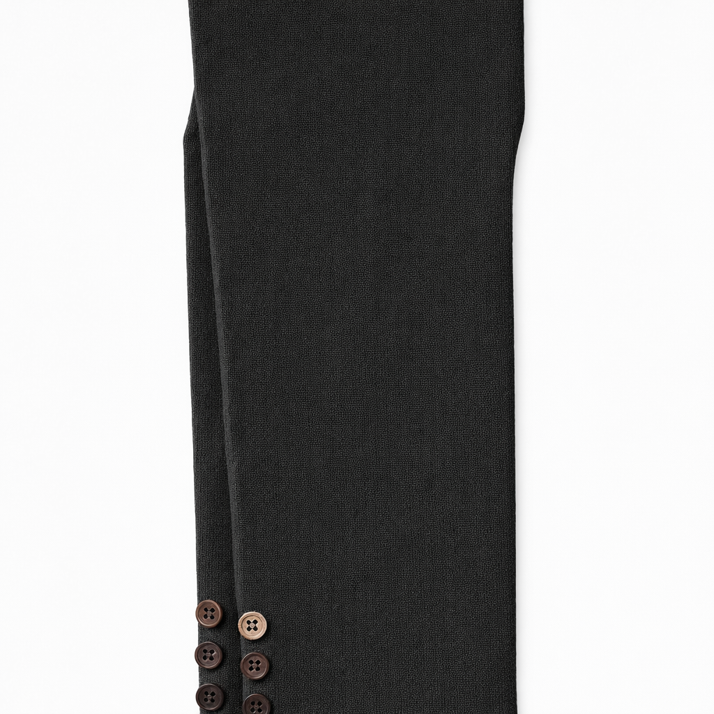 Butterfly Infant & Toddler Flat Medium Weight Cotton Seamless Leggings with Buttons (Style 1371) - Black