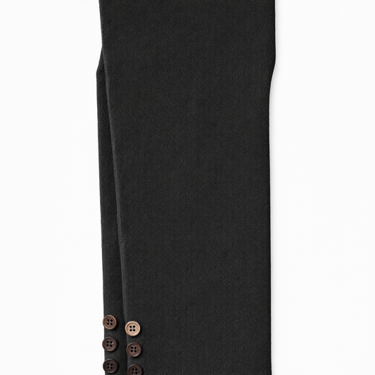 Butterfly Infant & Toddler Flat Medium Weight Cotton Seamless Leggings with Buttons (Style 1371) - Black