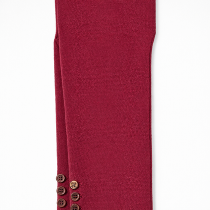 Butterfly Infant & Toddler Flat Medium Weight Cotton Seamless Leggings with Buttons (Style 1371) - Cranberry