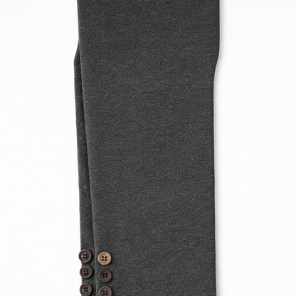 Butterfly Infant & Toddler Flat Medium Weight Cotton Seamless Leggings with Buttons (Style 1371) - Dk Heather Grey