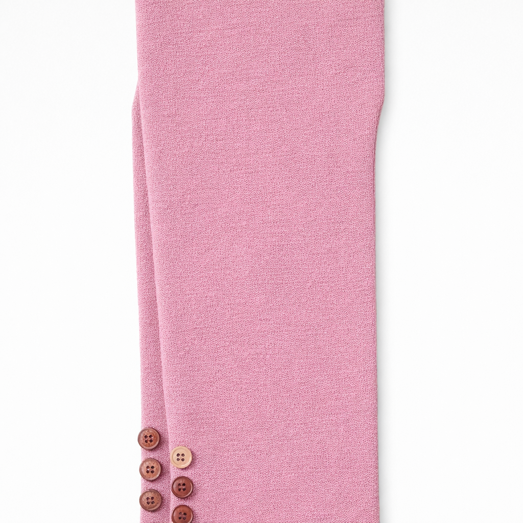Butterfly Infant & Toddler Flat Medium Weight Cotton Seamless Leggings with Buttons (Style 1371) - Dusty Pink