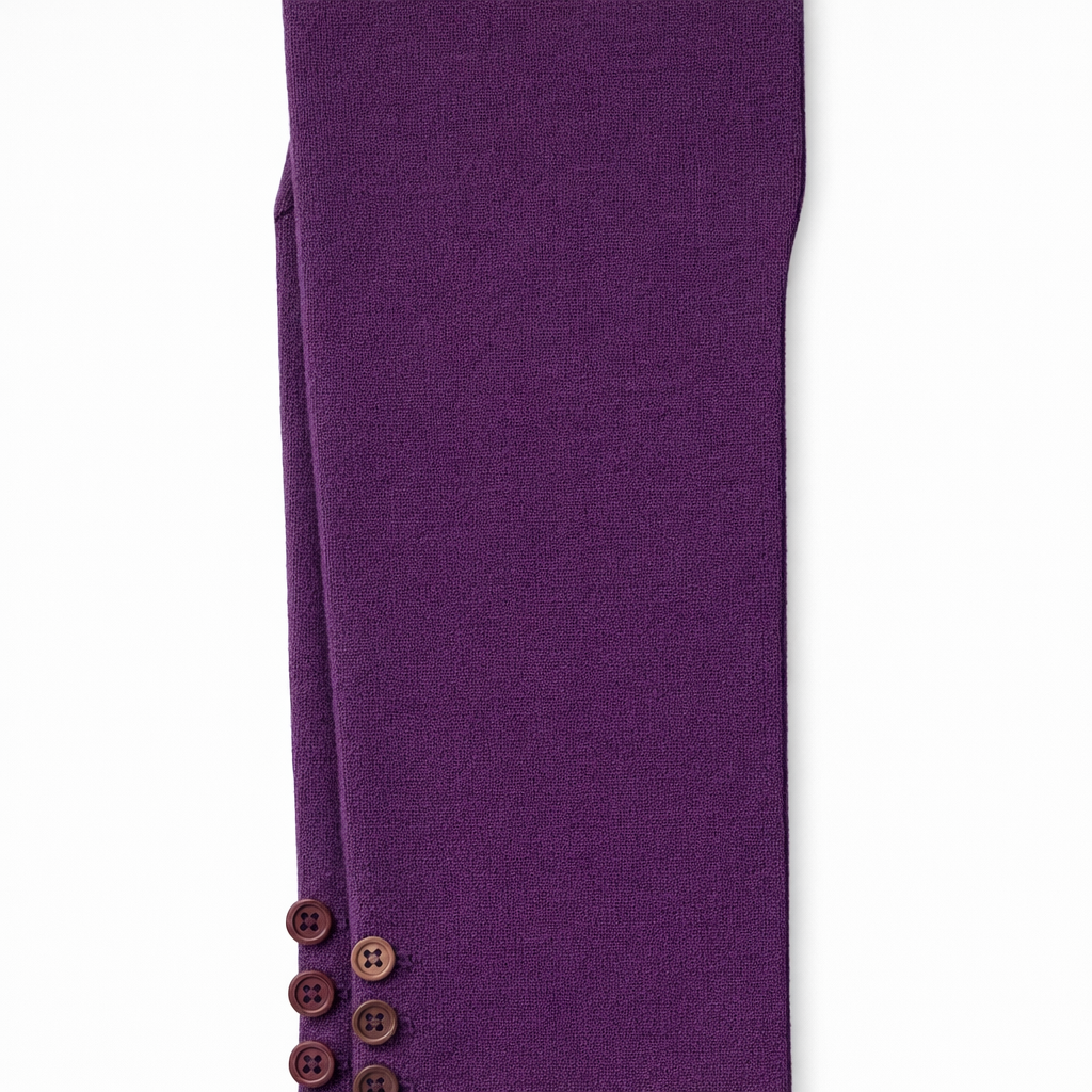 Butterfly Infant & Toddler Flat Medium Weight Cotton Seamless Leggings with Buttons (Style 1371) - Eggplant