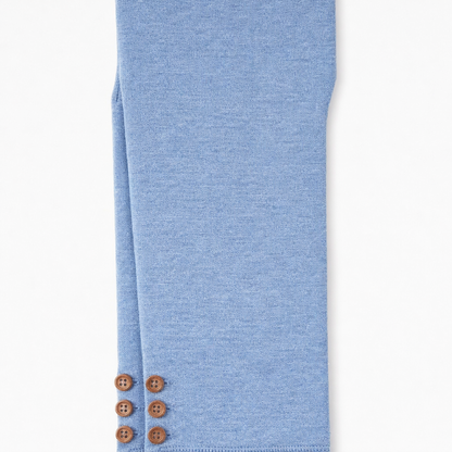 Butterfly Infant & Toddler Flat Medium Weight Cotton Seamless Leggings with Buttons (Style 1371) - Heather Blue