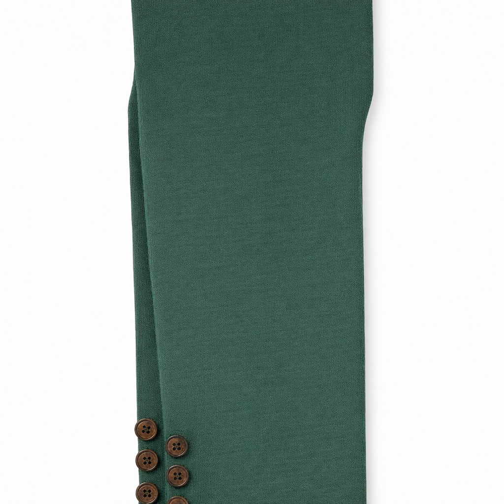 Butterfly Infant & Toddler Flat Medium Weight Cotton Seamless Leggings with Buttons (Style 1371) - Hunter