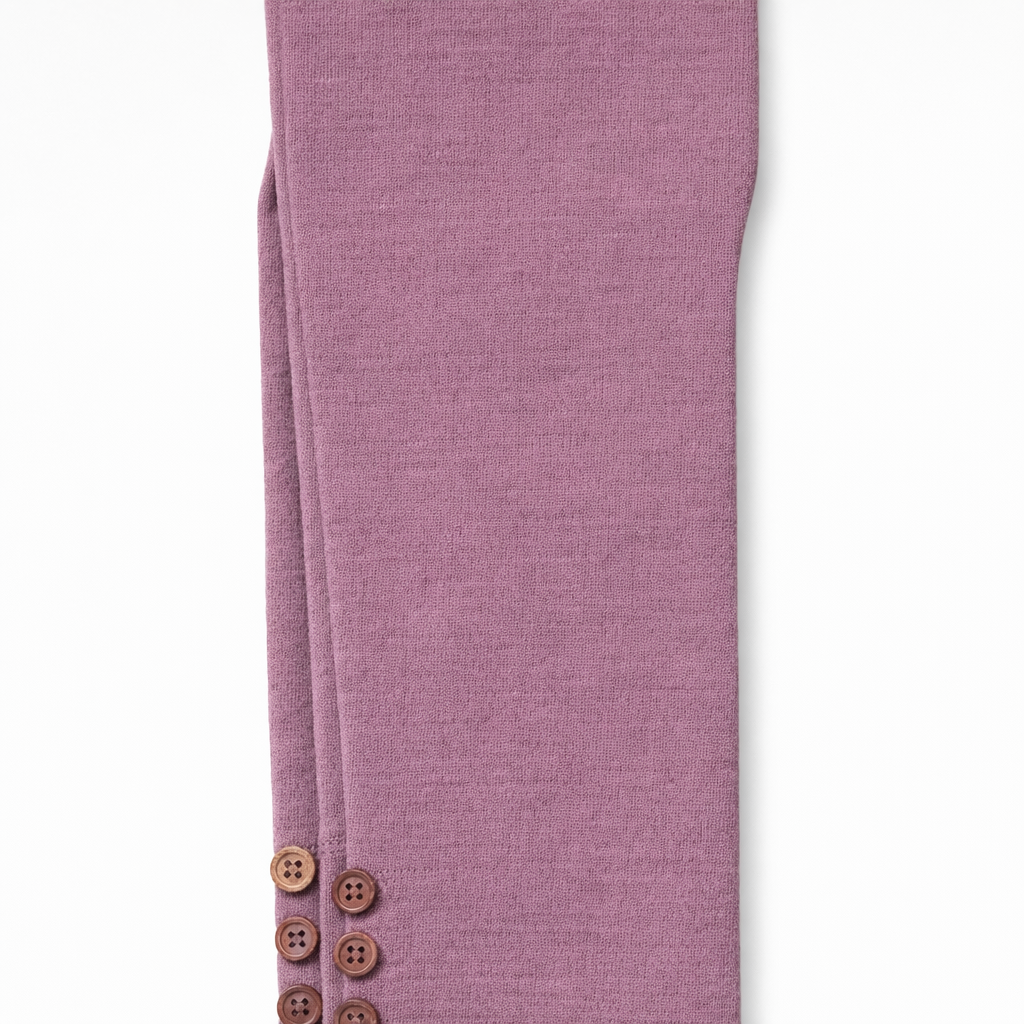 Butterfly Infant & Toddler Flat Medium Weight Cotton Seamless Leggings with Buttons (Style 1371) - Mauve