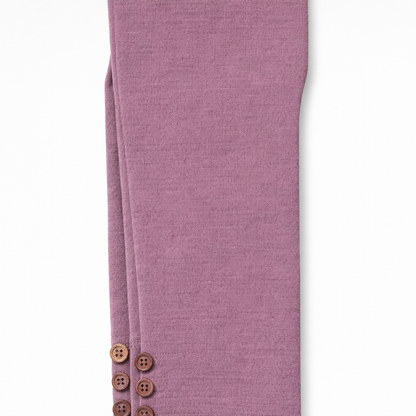 Butterfly Infant & Toddler Flat Medium Weight Cotton Seamless Leggings with Buttons (Style 1371) - Mauve