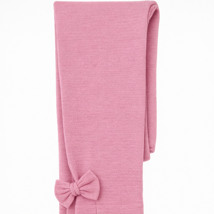 Butterfly Infant & Toddler Flat Medium Weight Cotton Seamless Leggings with Fabric Bows (Style 1373) - dusty-pink