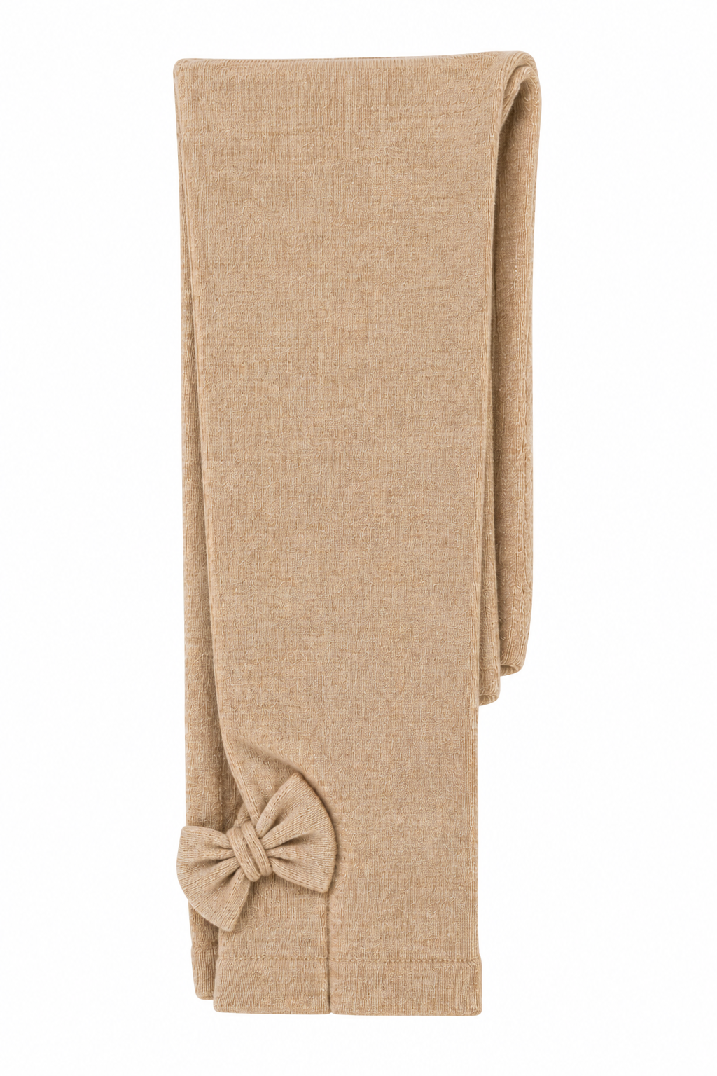 Butterfly Infant & Toddler Flat Medium Weight Cotton Seamless Leggings with Fabric Bows (Style 1373) - oatmeal