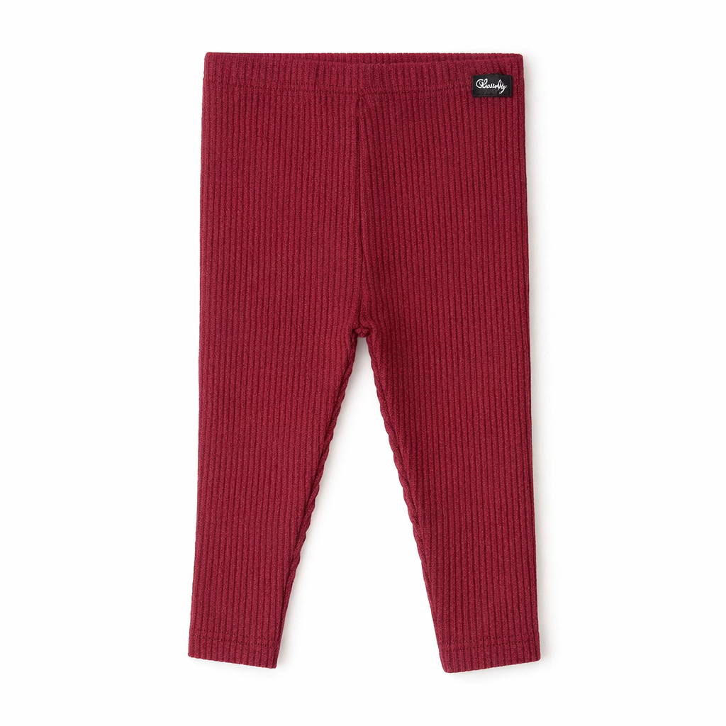 Butterfly Infant & Toddler Ribbed Medium Weight Leggings (Style 1377) - burgundy