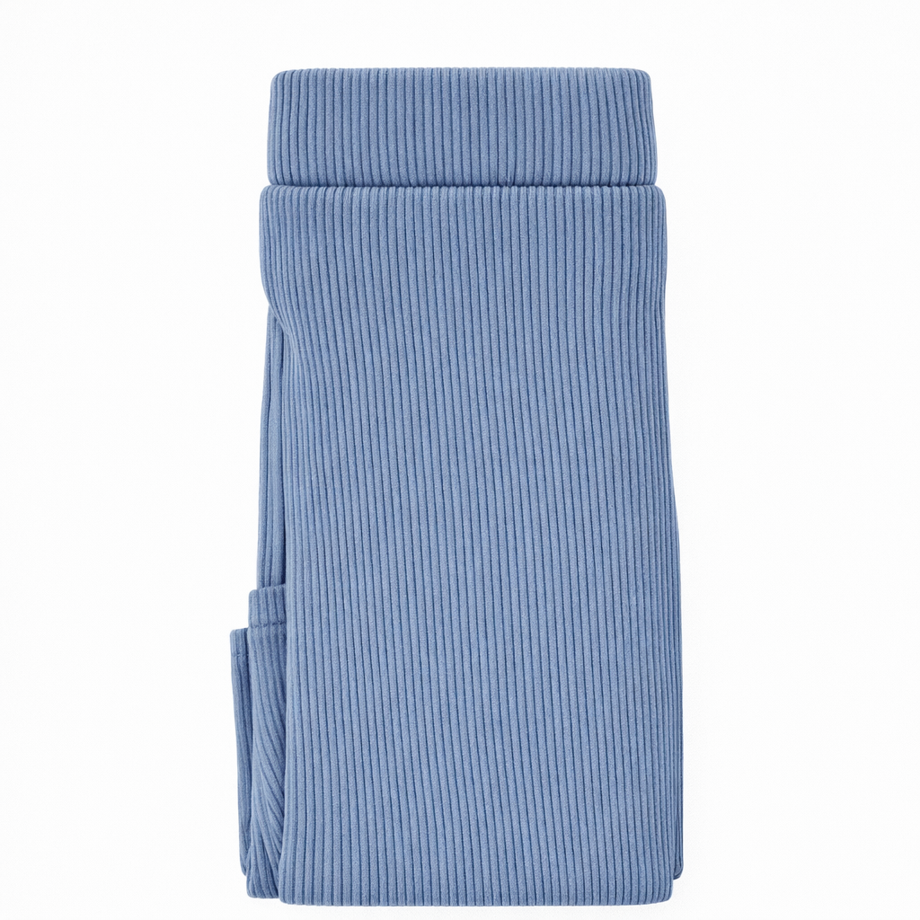 Butterfly Infant & Toddler Fine Ribbed Light Weight Cotton Leggings (Style 1387) - denim-blue