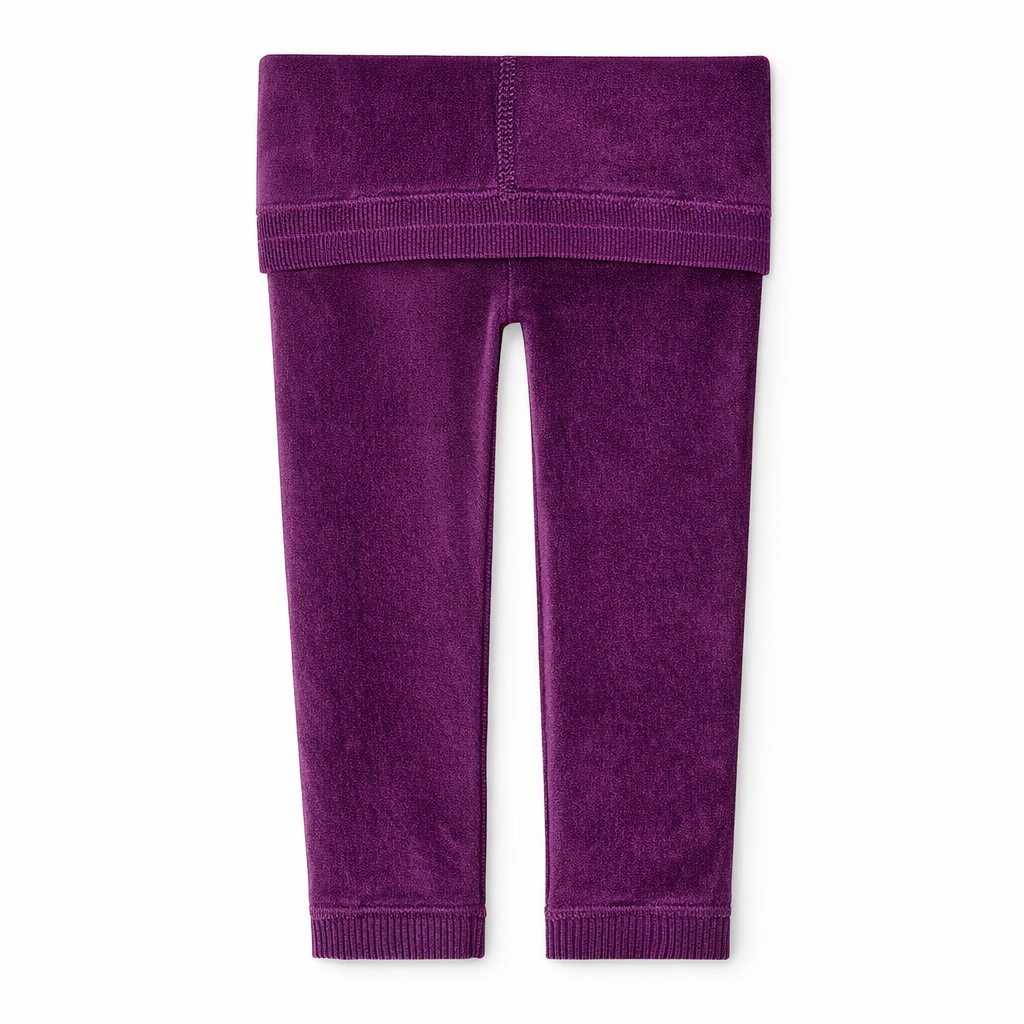 Butterfly Infant & Toddler Velour Cotton Reversible Leggings (Style 1390) - plum