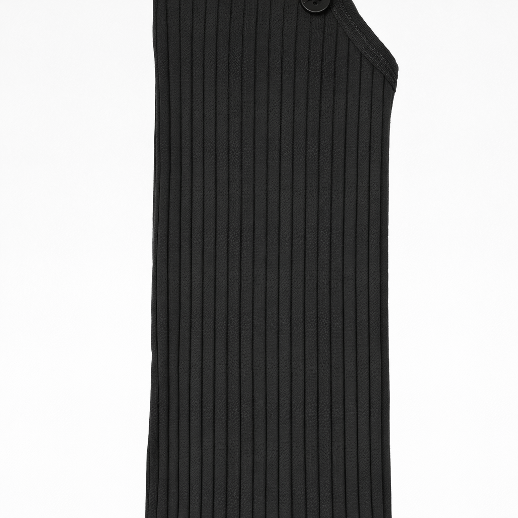 Butterfly Short Cotton Ribbed Overall (Style 1447) - black