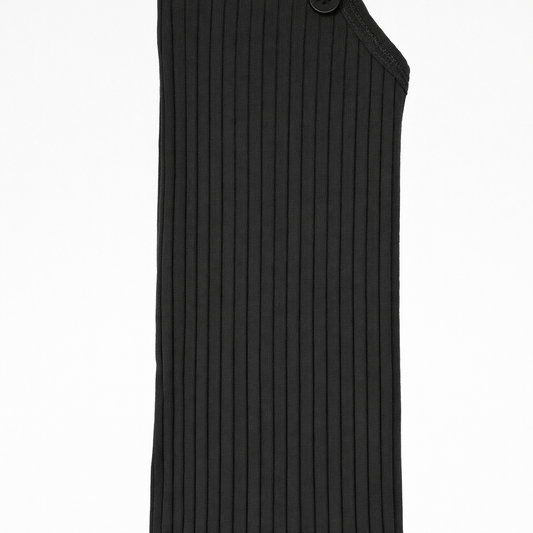 Butterfly Short Cotton Ribbed Overall (Style 1447) - black