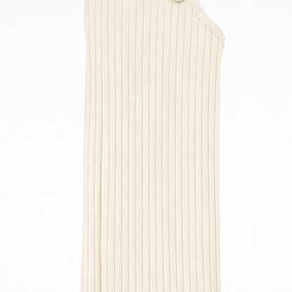 Butterfly Short Cotton Ribbed Overall (Style 1447) - cream