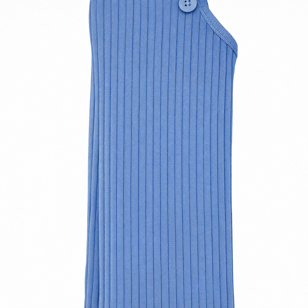 Butterfly Short Cotton Ribbed Overall (Style 1447) - medium-blue