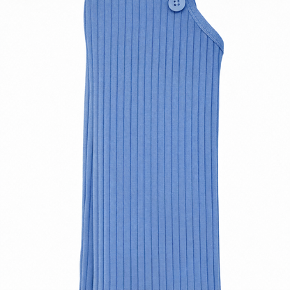 Butterfly Short Cotton Ribbed Overall (Style 1447) - medium-blue