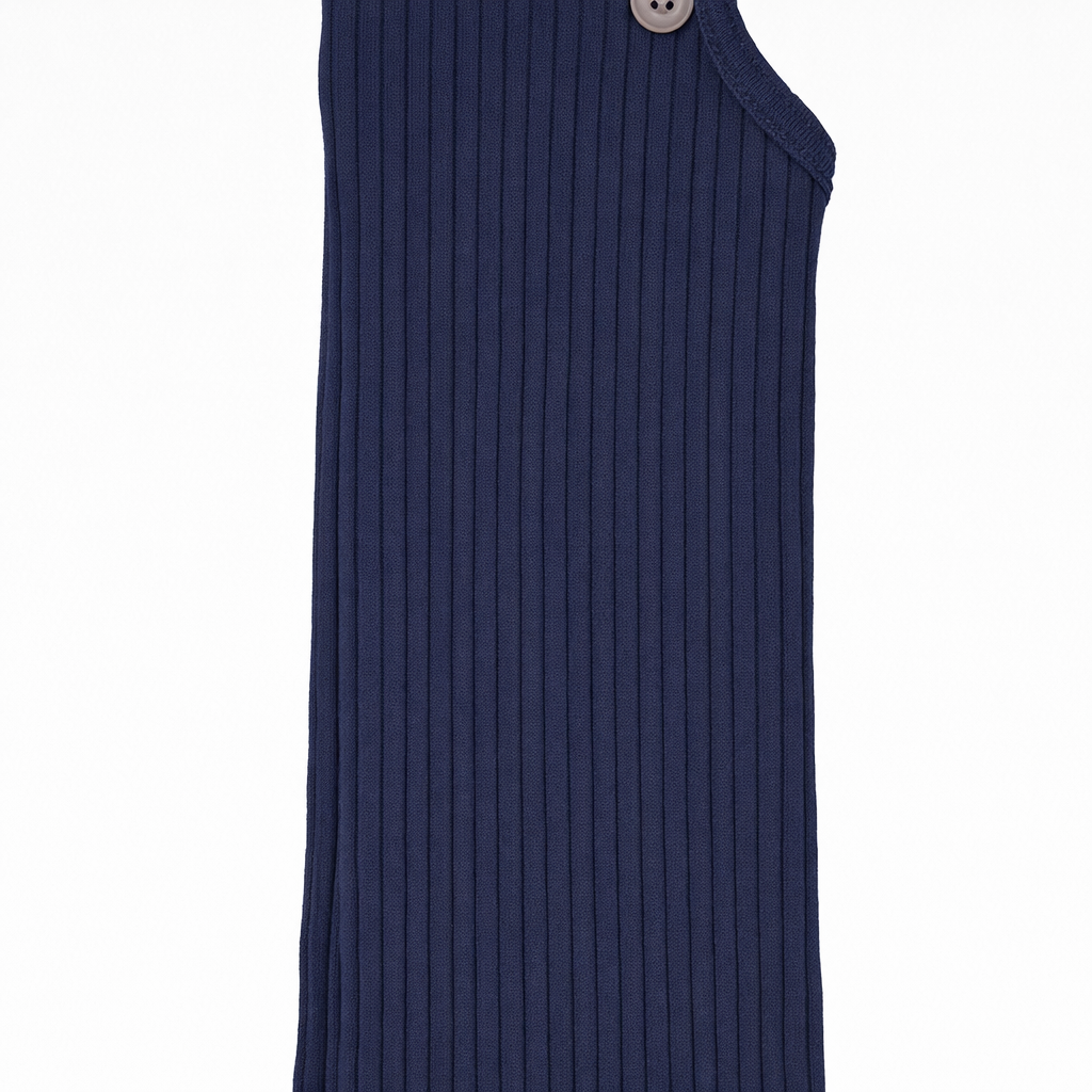 Butterfly Short Cotton Ribbed Overall (Style 1447) - navy