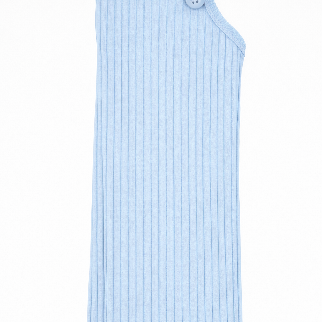 Butterfly Short Cotton Ribbed Overall (Style 1447) - pale-blue