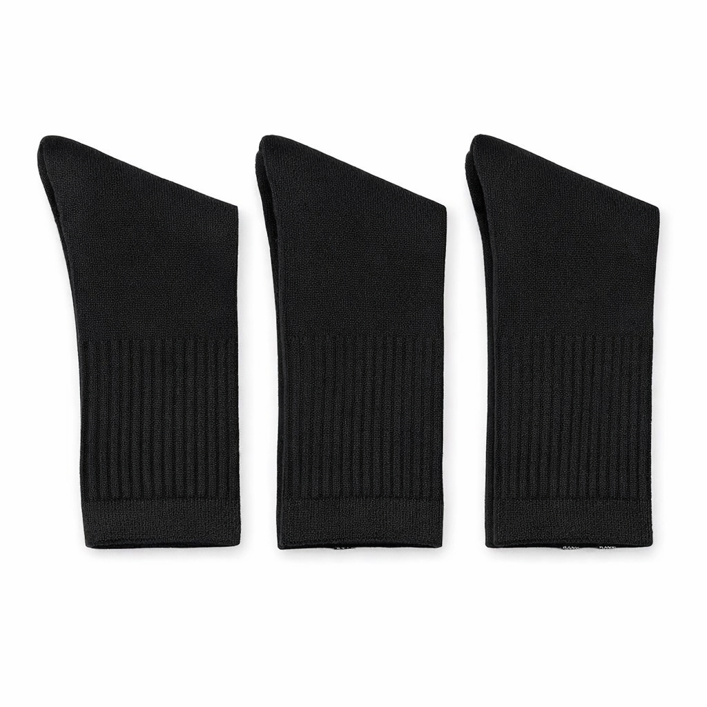 Florence Boys Cotton Ribbed Dress Socks – 3 Pack (Style 160) - black