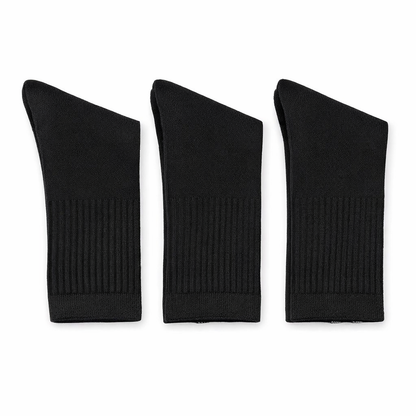 Florence Boys Cotton Ribbed Dress Socks – 3 Pack (Style 160) - black
