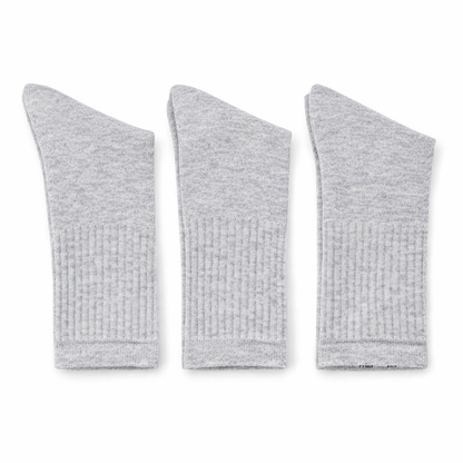 Florence Boys Cotton Ribbed Dress Socks – 3 Pack (Style 160) - heather-grey
