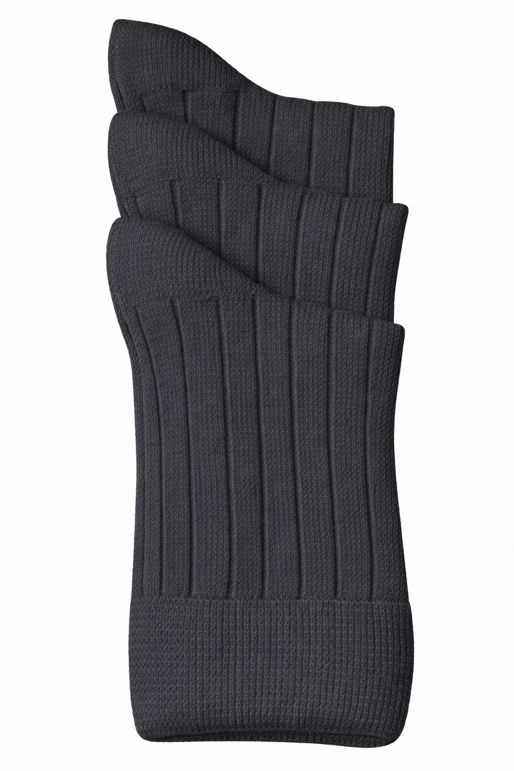 Florence Boys Bamboo Ribbed Dress Socks – 3 Pack (Style 170) - charcoal