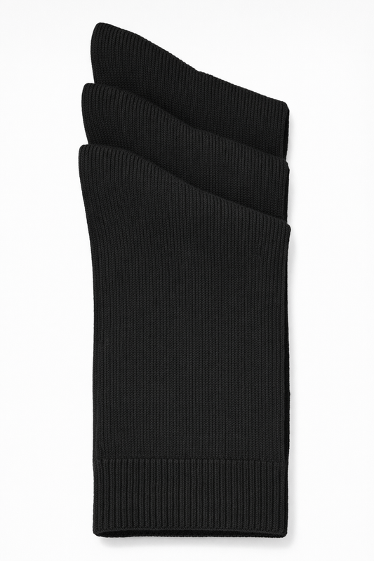 Florence Boys Bamboo Flat Knit Dress Socks – 3 Pack (Style 172) - black