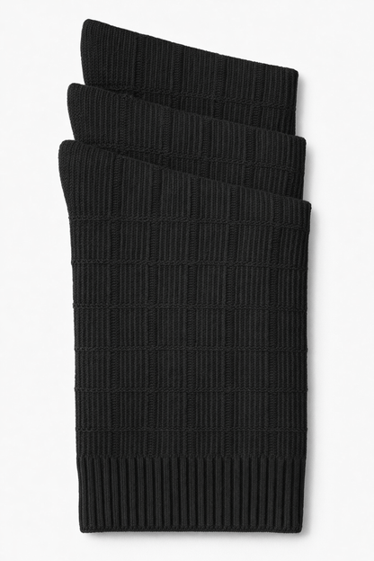 Florence Boys Bamboo Plaid Dress Socks (Style 175) - black