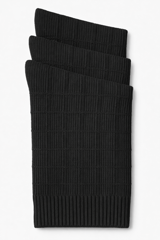 Florence Boys Bamboo Plaid Dress Socks (Style 175) - black