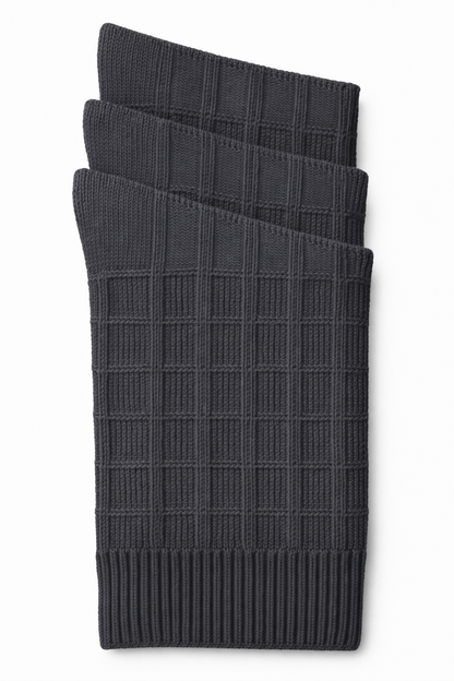 Florence Boys Bamboo Plaid Dress Socks (Style 175) - charcoal