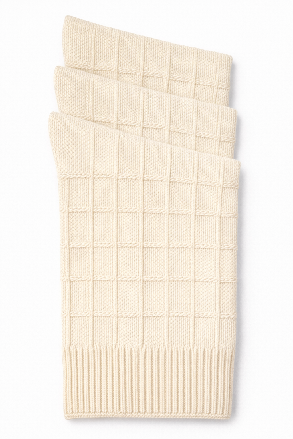 Florence Boys Bamboo Plaid Dress Socks (Style 175) - cream
