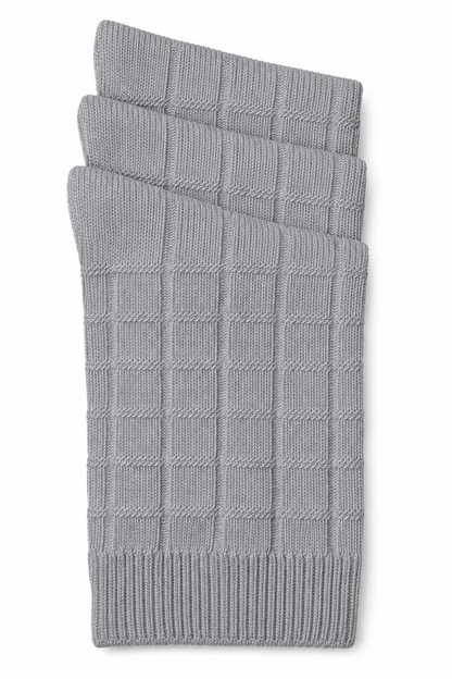 Florence Boys Bamboo Plaid Dress Socks (Style 175) - grey