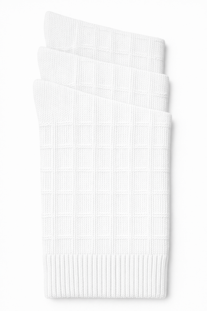 Florence Boys Bamboo Plaid Dress Socks (Style 175) - white
