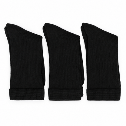 Florence Boys Bamboo Fine Rib Dress Socks – 3 Pack (Style 176) - black