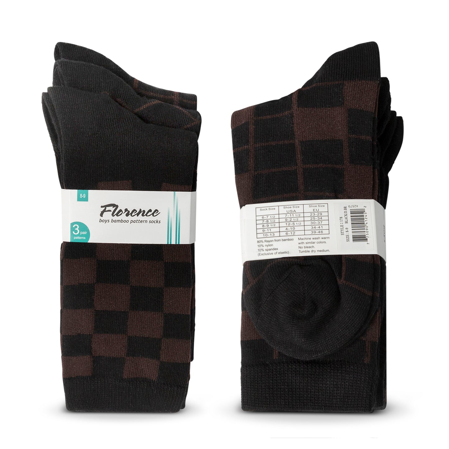 Florence Bamboo Boys Pattern Sock Set – 3 Pack (Style 178)
