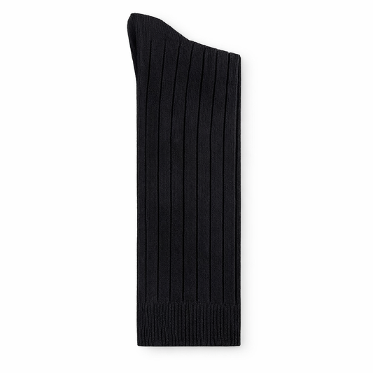 Florence Girls Bamboo Ribbed Knee Socks (Style 375) - black