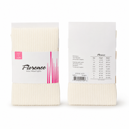 Florence Girls Micro-nylon Rib Tights (Style 1177)