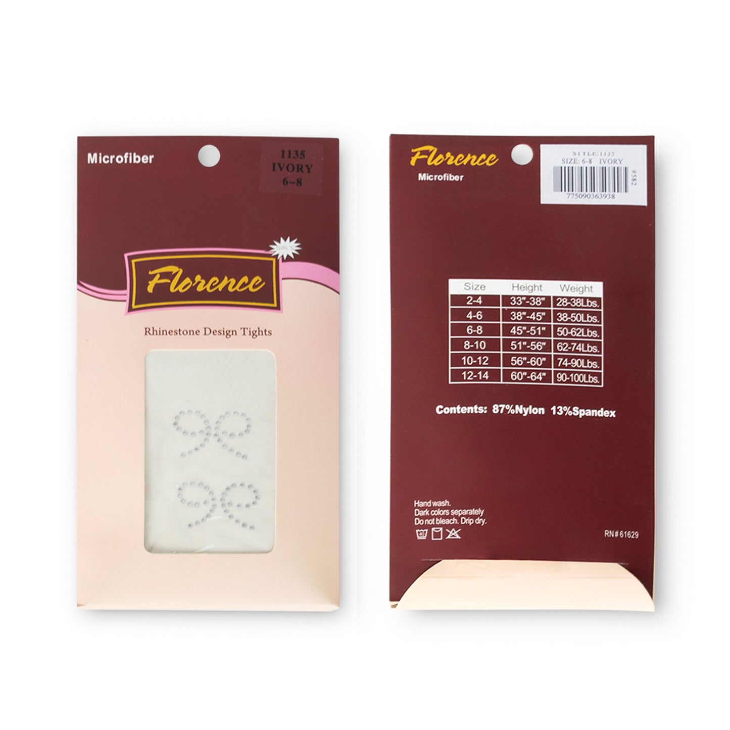 Soft Stretch Girls Patterned Tights – Rhinestone Design Tights