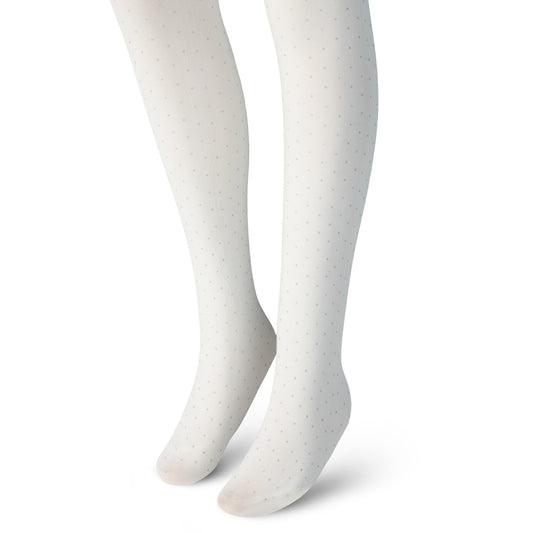 Kids Floral Microfiber Tights – Lurex Dot Design