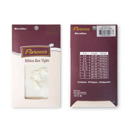 Florence Girls Pattern Tights – Ribbon Bow (Style 1125)