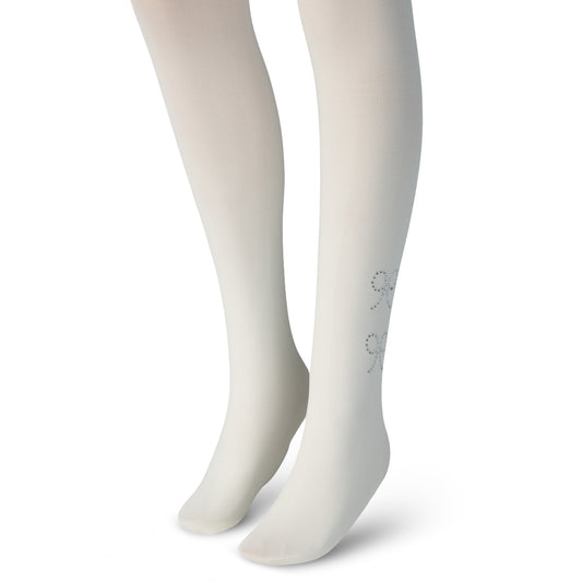 Soft Stretch Girls Patterned Tights – Rhinestone Design Tights