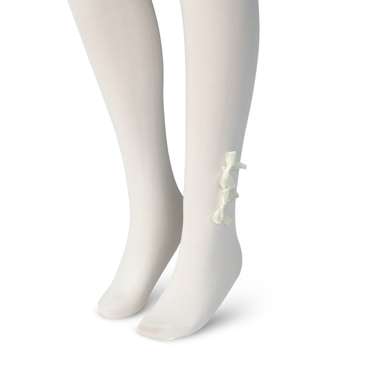 Soft Stretch Girls Patterned Tights – Ribbon Bow Design
