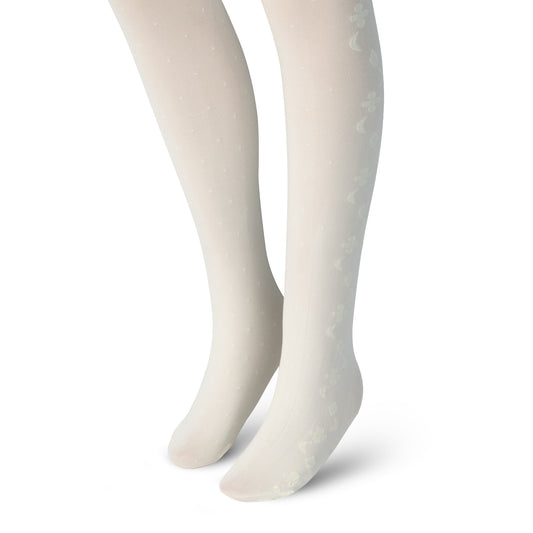 Girls Sheer Pattern Tights – Side Design